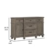 Berey 59 Inch Sideboard Buffet- 5 Drawers- 2 Cabinets- Taupe Brown Wood