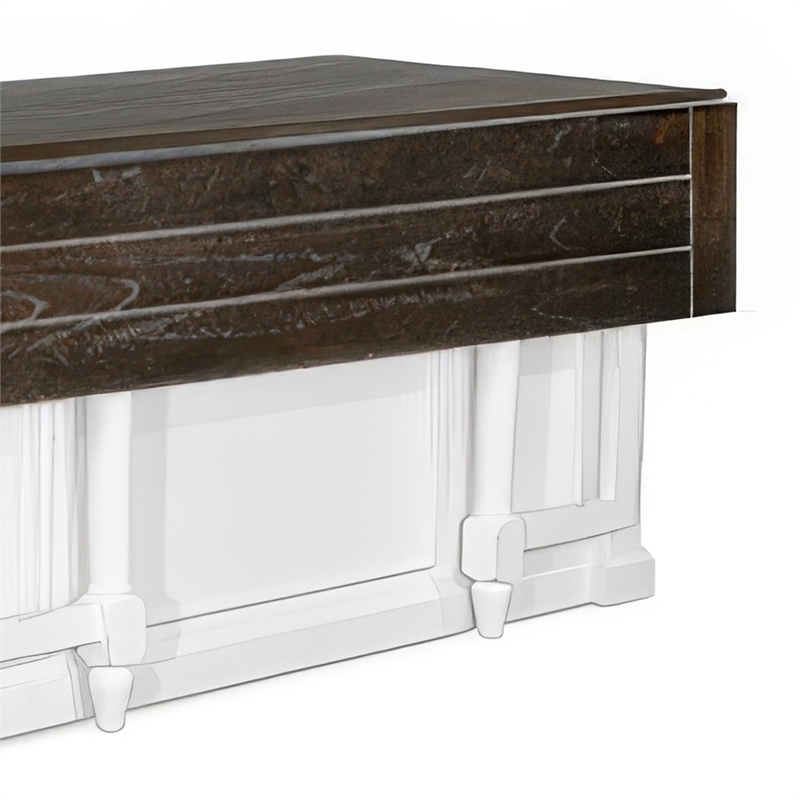 Orso Kitchen Island- Storage Shelves- 72 Inch Rectangular Brown White