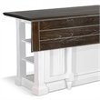 Orso Kitchen Island- Storage Shelves- 72 Inch Rectangular Brown White