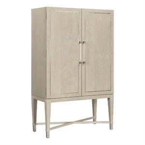 Olto Bar Cabinet- 68 Inch- 2 Shelves and Stemware Racks- Brown Veneer