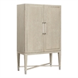 Olto Bar Cabinet- 68 Inch- 2 Shelves and Stemware Racks- Brown Veneer