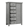 Daisy Wardrobe Chest- Gray Mango Veneer- 8 Drawers- Bronze Metal Knobs