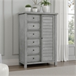 Daisy Wardrobe Chest- Gray Mango Veneer- 8 Drawers- Bronze Metal Knobs