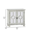Anik Accent Cabinet- 2 Mirror Inlaid Glass Door- Antique White Wood
