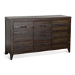 Cacia Sideboard Buffet Console- 3 Drawers and 2 Cabinets- Dark Brown
