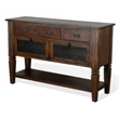Flint Sideboard Buffet Console- 2 Doors- 3 Drawer- Shelf- Rustic Brown