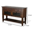 Flint Sideboard Buffet Console- 2 Doors- 3 Drawer- Shelf- Rustic Brown