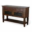 Flint Sideboard Buffet Console- 2 Doors- 3 Drawer- Shelf- Rustic Brown