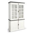 Orso Accent Sideboard Buffet and Hutch- 2 Glass Doors- Shelves- White