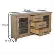 Anva Sideboard Buffet Console- 2 Doors- 3 Drawers- 65 Inch Brown Wood