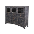 Rena Sideboard Buffet Console- 4 Doors- 5 Drawers- 59 Inch Black Wood