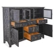 Rena Sideboard Buffet Console- 4 Doors- 5 Drawers- 59 Inch Black Wood