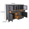 Rena Sideboard Buffet Console- 4 Doors- 5 Drawers- 59 Inch Black Wood