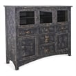 Rena Sideboard Buffet Console- 4 Doors- 5 Drawers- 59 Inch Black Wood