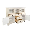 Rena Sideboard Buffet Console- 5 Doors- 5 Drawers- 59 Inch White Wood