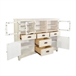 Rena Sideboard Buffet Console- 5 Doors- 5 Drawers- 59 Inch White Wood