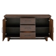 Bloi Sideboard Buffet Console- 60 Inch- 3 Drawers 2 Cabinets- Brown