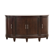 Orom Curved Sideboard Buffet Server- 4 Doors Cherry Brown- 66 Inch
