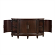 Orom Curved Sideboard Buffet Server- 4 Doors Cherry Brown- 66 Inch