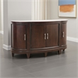 Orom Curved Sideboard Buffet Server- 4 Doors Cherry Brown- 66 Inch