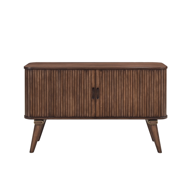 Manny Sideboard Buffet Console- 2 Drawers- Shelves and Doors- Brown
