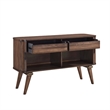 Manny Sideboard Buffet Console- 2 Drawers- Shelves and Doors- Brown