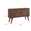 Manny Sideboard Buffet Console- 2 Drawers- Shelves and Doors- Brown