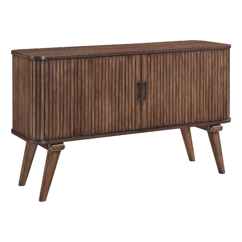 Manny Sideboard Buffet Console- 2 Drawers- Shelves and Doors- Brown