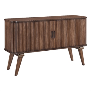 Manny Sideboard Buffet Console- 2 Drawers- Shelves and Doors- Brown