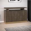 Greta Sideboard Buffet Console 2 Cabinets- Floating Top- Gold- Brown