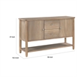 Rinie Sideboard Buffet Console- 2 Drawer and Cabinets- Brown