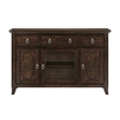 Rinie Sideboard Buffet Console- 3 Drawer 3 Cabinet- Cherry Brown Wood