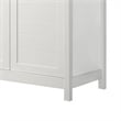 Aie 60 Inch Storage Cabinet- Framed Slatted Panel Doors- White- Brown Wood