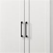 Coe 71 Inch Storage Cabinet Wardrobe with Swing Out Door- White Solid Wood
