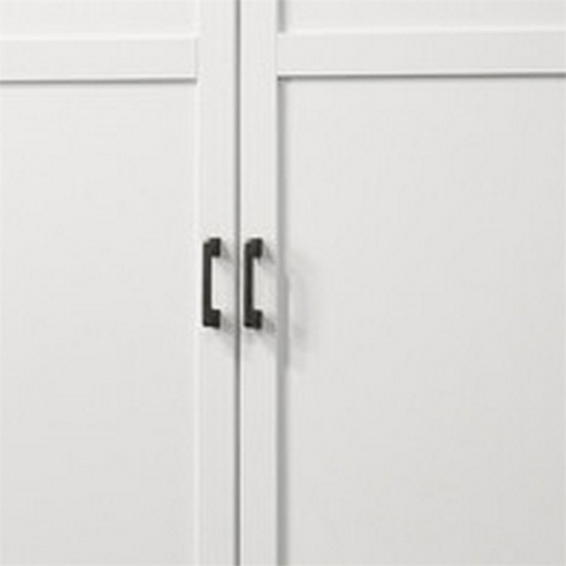 Bre 71 Inch Wardrobe Cabinet Armoire- Drawers- Hanging Rod- White Wood