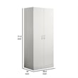 Cae 72 Inch Cabinet Armoire with Shelf- Hanging Rod- Double Door- White