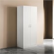 Cae 72 Inch Cabinet Armoire with Shelf- Hanging Rod- Double Door- White