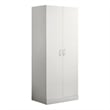 Cae 72 Inch Cabinet Armoire with Shelf- Hanging Rod- Double Door- White