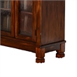 Odell Bookcase Cabinet- 4 Beehive Glass Doors- Slate Inlay Dark Brown