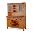 Marv Accent Buffet and Hutch- Stemware- 3 Drawers- 4 Cabinets- Brown