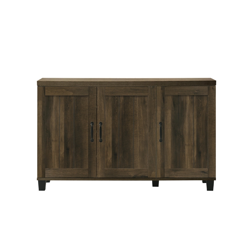 Elia Shoe Cabinet with 3 Doors and 6 Shelves- Dusty Oak Brown 45 Inch