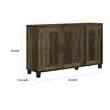 Elia Shoe Cabinet with 3 Doors and 6 Shelves- Dusty Oak Brown 45 Inch