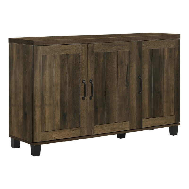 Elia Shoe Cabinet with 3 Doors and 6 Shelves- Dusty Oak Brown 45 Inch