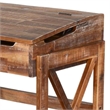 Havi School Desk- 28 Inch Flip Top Storage- X Base- Rustic Light Brown