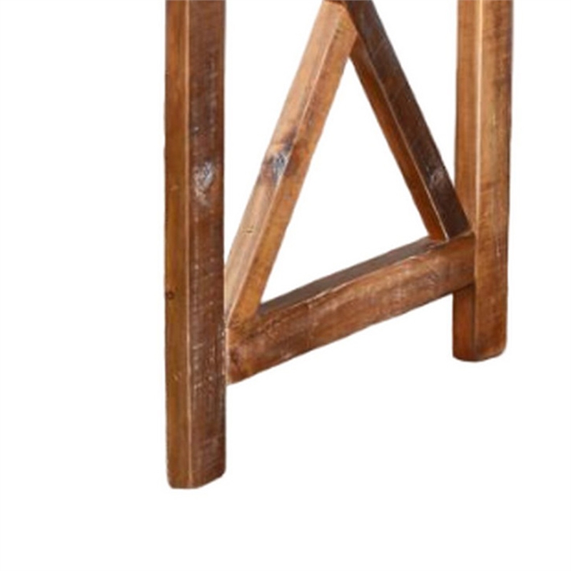 Havi School Desk- 28 Inch Flip Top Storage- X Base- Rustic Light Brown