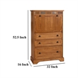 Murphy Desk Armoire Cabinet- 3 Drawer File Storage- Brown 53 Inch