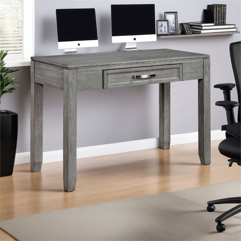 Thiem Writing Laptop Desk- 1 Drawer- Gray Wood Veneer- 42 Inch
