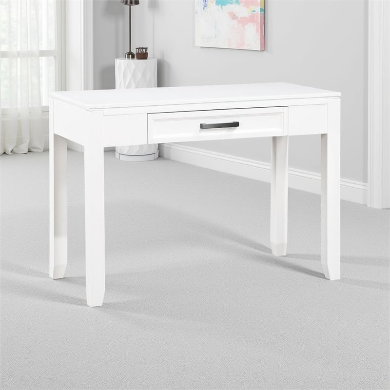 Thiem Writing Laptop Desk- 1 Drawer- White Veneer- 42 Inch