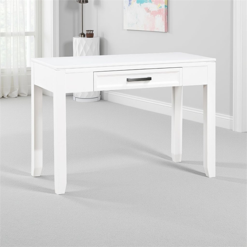 Thiem Writing Laptop Desk- 1 Drawer- White Veneer- 42 Inch