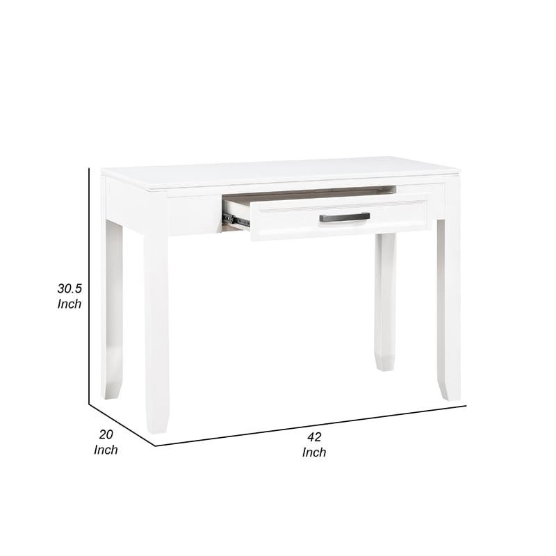 Thiem Writing Laptop Desk- 1 Drawer- White Veneer- 42 Inch